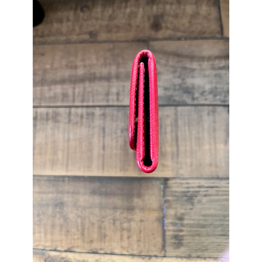 PRADA Red Saffiano leather key holder/card case double snaps (repainted) - Picture 4 of 14